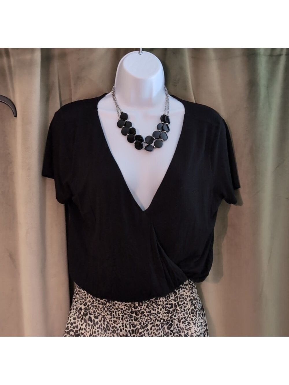 Charming Charlie Black and Silver Statement Necklace - Picture 3 of 6